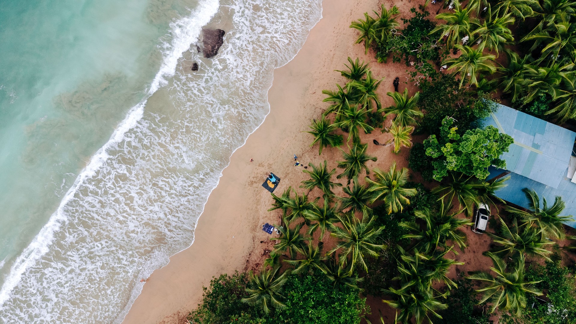 Aerial view of punta uva, Puerto Viejo, Costa Rica